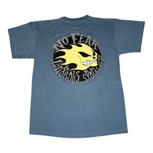Vintage 90s No Fear Dangerous Sports Gear Skull T-Shirt